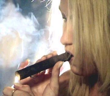 Sarah loves her cigar